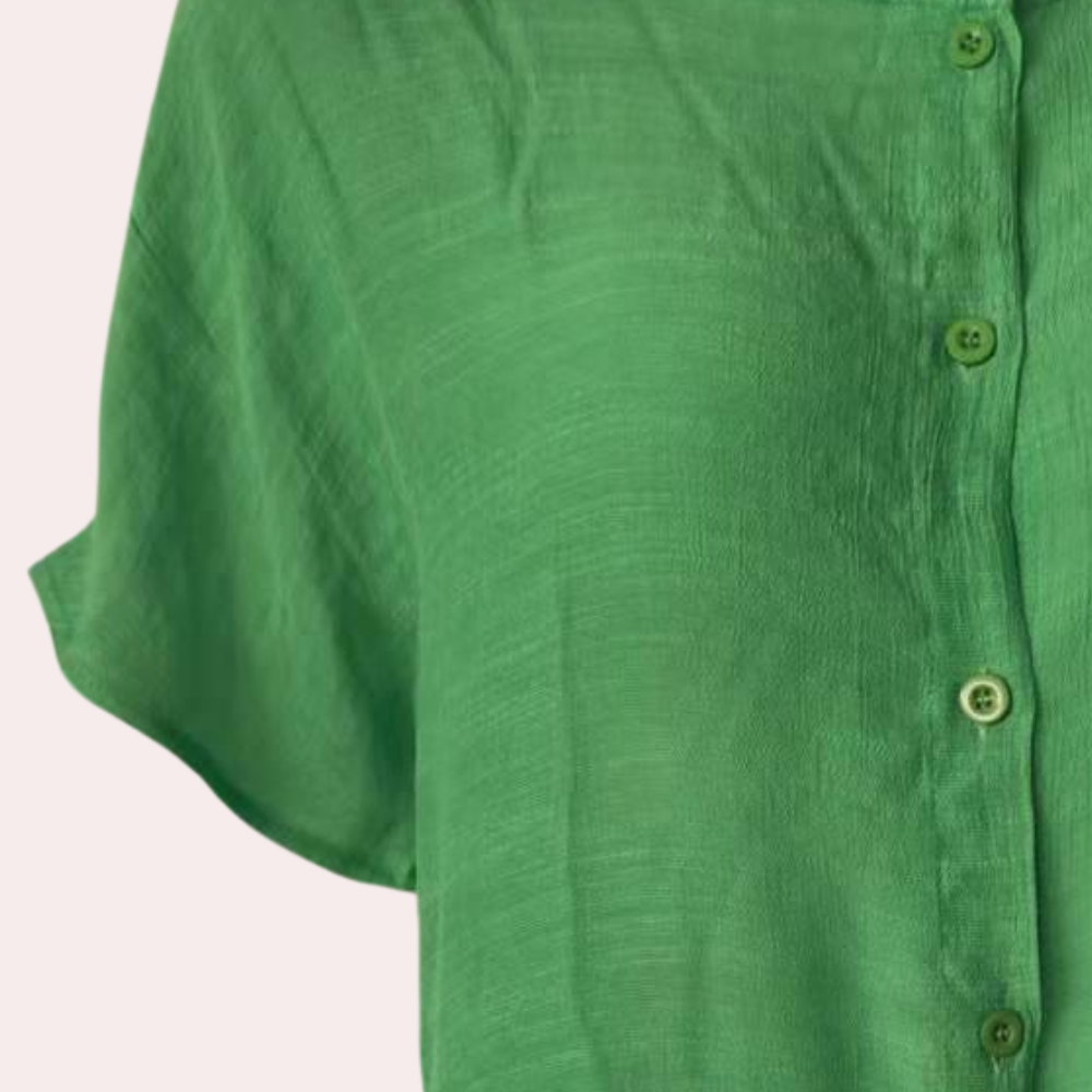 Women's Linen Mini Dress for Wedding Guests in Green 3