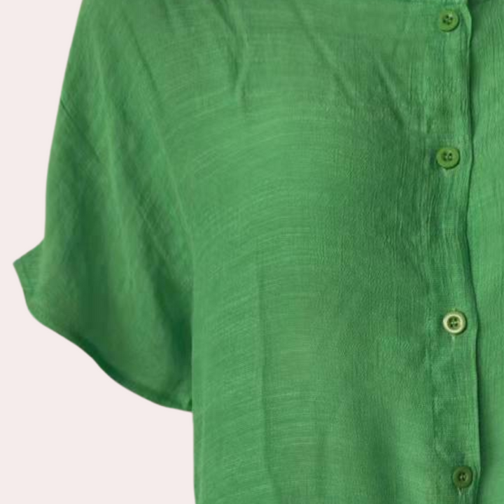 Women's Linen Mini Dress for Wedding Guests in Green 3
