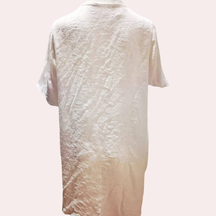 Women's Linen Mini Dress for Wedding Guests in Pink 2
