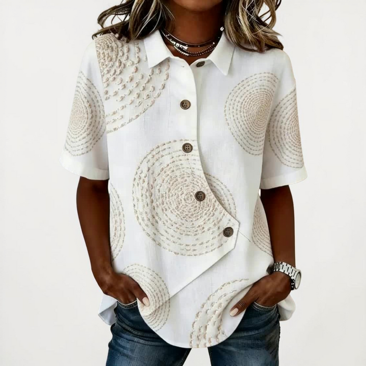Women's Linen Shirt for Everyday in Beige