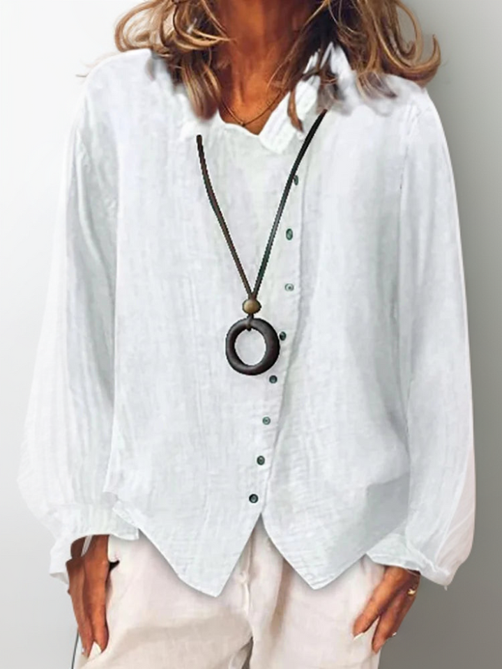 Women's Linen Shirt for Everyday Wear in Beige
