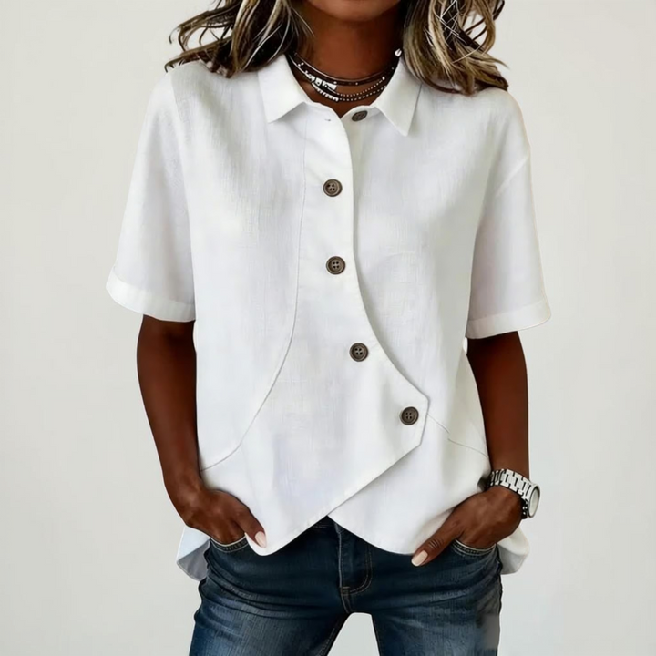 Women's Linen Shirt for Everyday in White