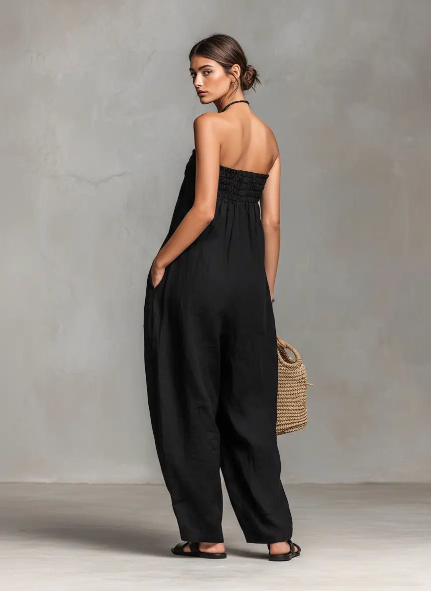 Women's Linen Wide-Leg Jumpsuit for Summer (2)