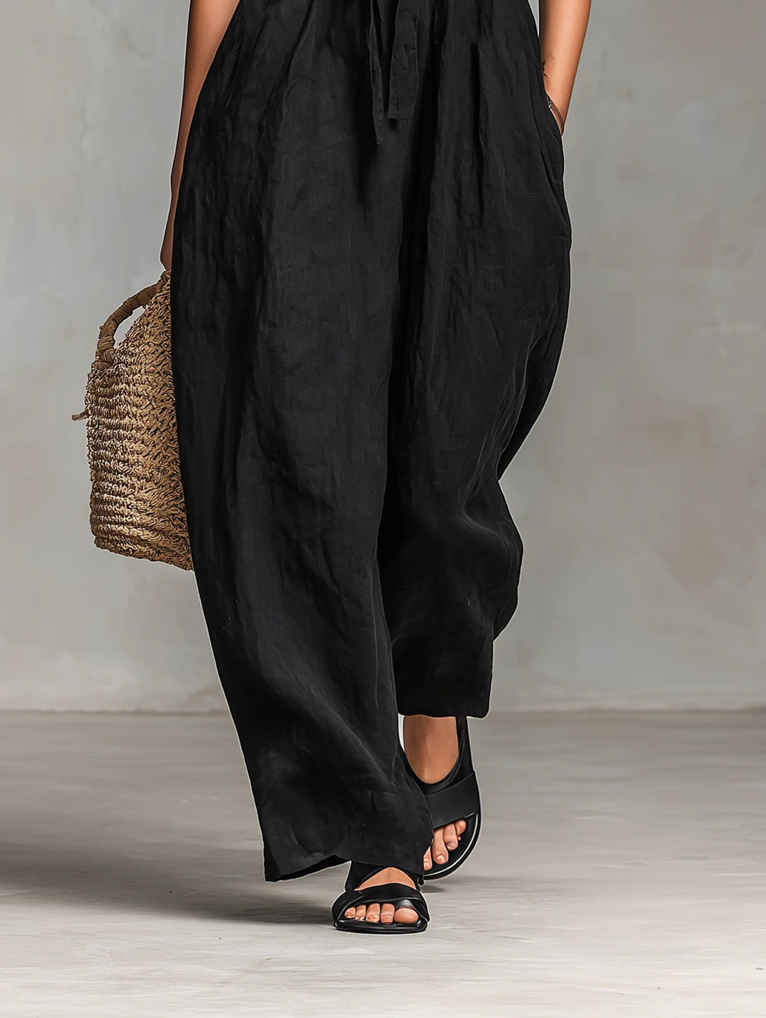 Women's Linen Wide-Leg Jumpsuit for Summer (6)