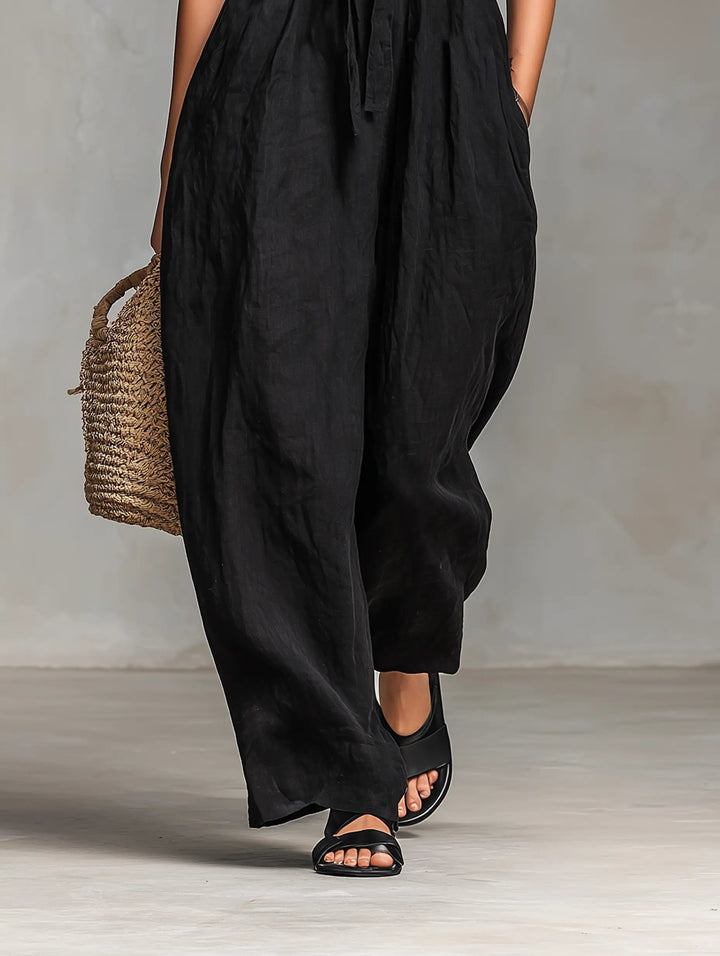 Women's Linen Wide-Leg Jumpsuit for Summer (6)