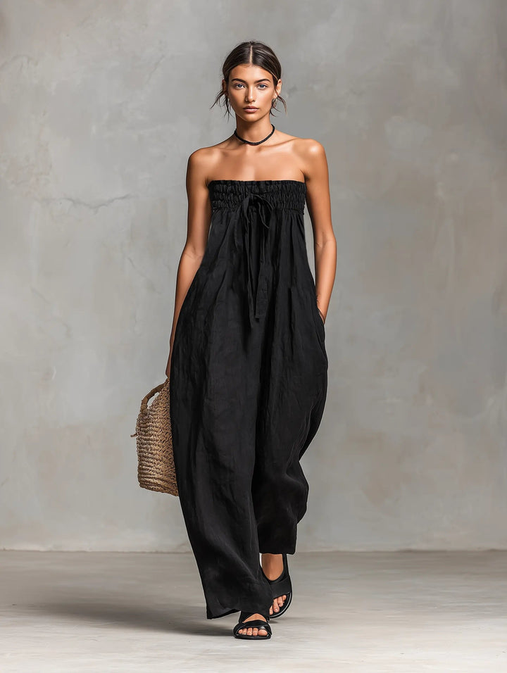 Women's Linen Wide-Leg Jumpsuit for Summer (7)