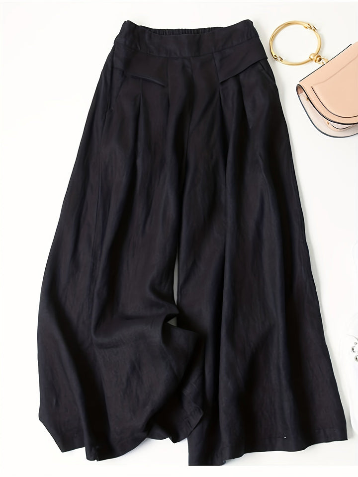 Women's Linen Wide Pants Vintage Inspired in Black