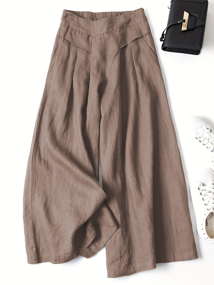 Women's Linen Wide Pants Vintage Inspired in Rost