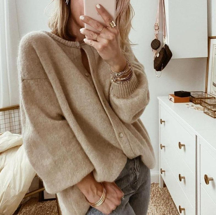 Women's Long Cardigan in Oversized Brushed Knit (2)