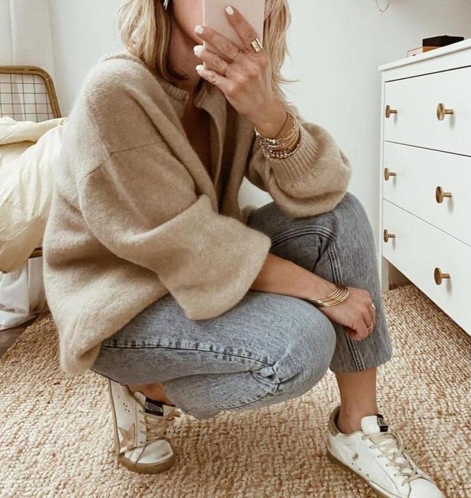 Women's Long Cardigan in Oversized Brushed Knit (3)
