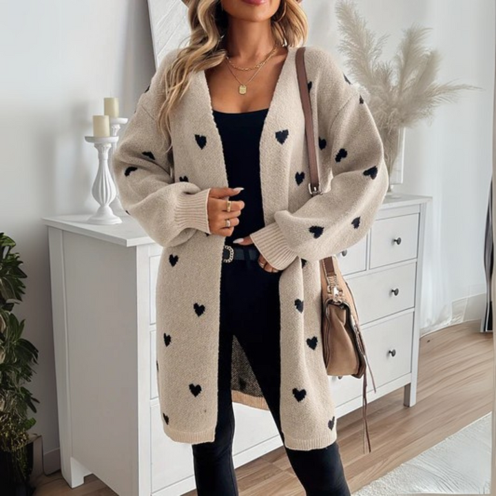 Women's Long Cardigan in Sweetheart Knit