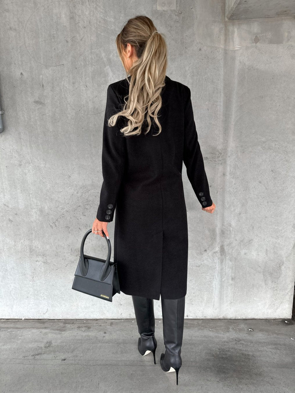 Women's Long Double-Breasted Autumn Coat in Wine 2