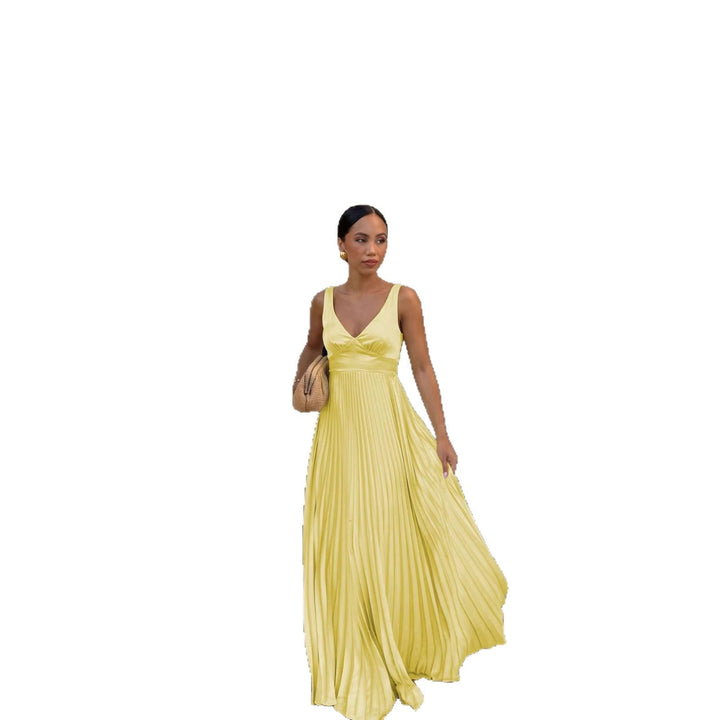 Women's Long Evening Dress with Flowing Pleats (5)
