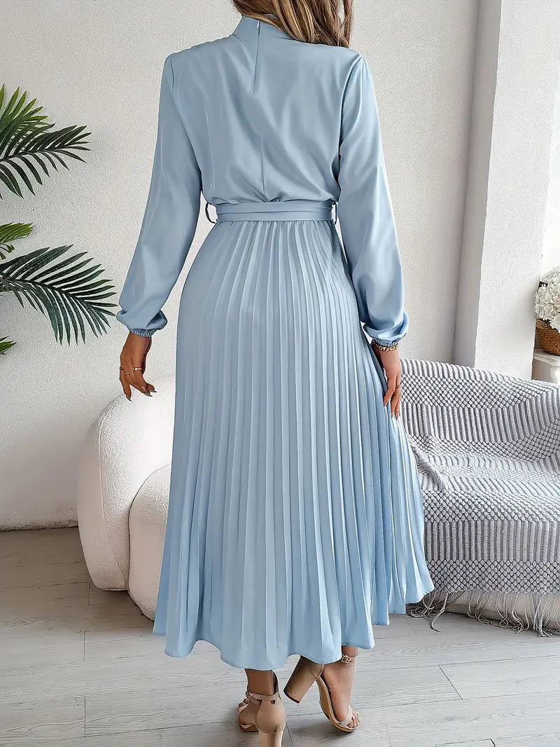 Women's Long Evening Dress with Pleats (2)