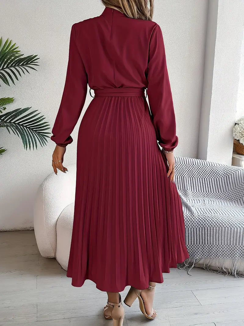 Women's Long Evening Dress with Pleats (6)