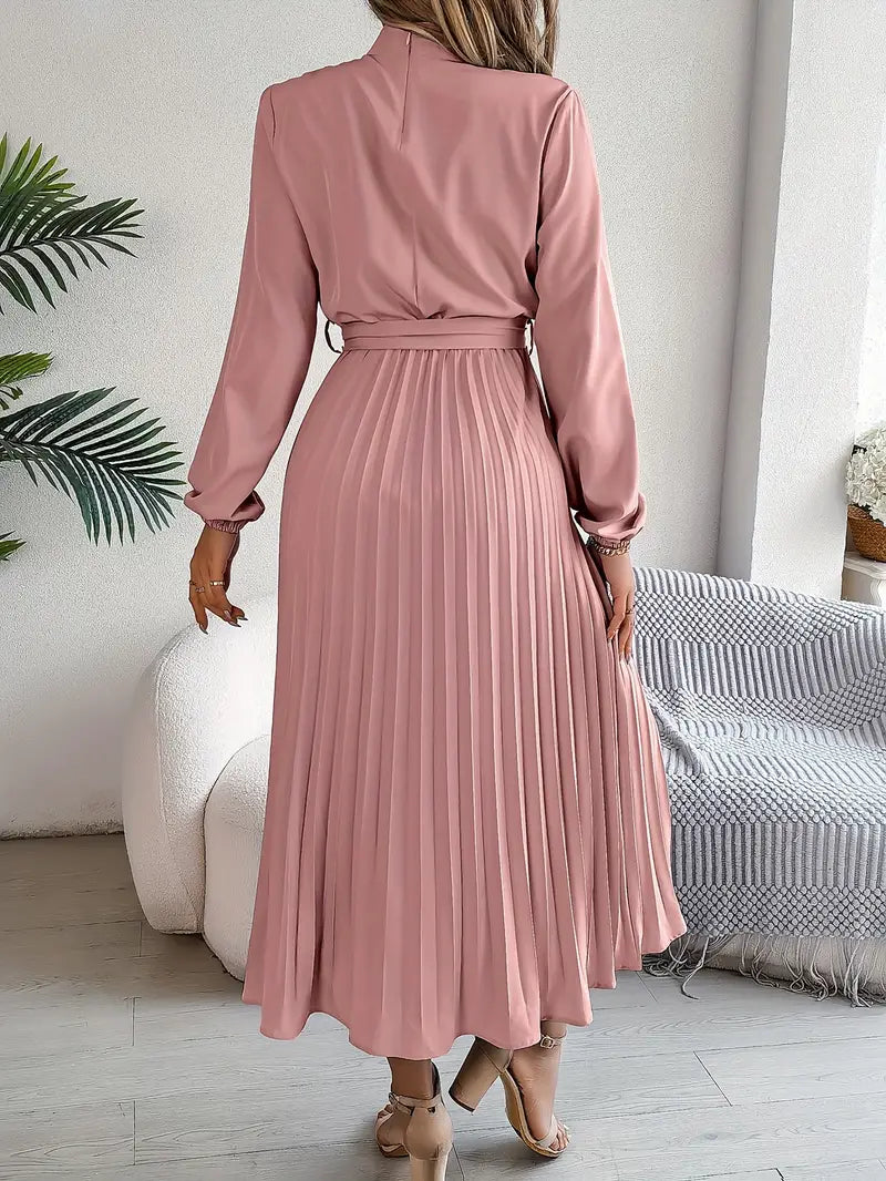 Women's Long Evening Dress with Pleats (8)