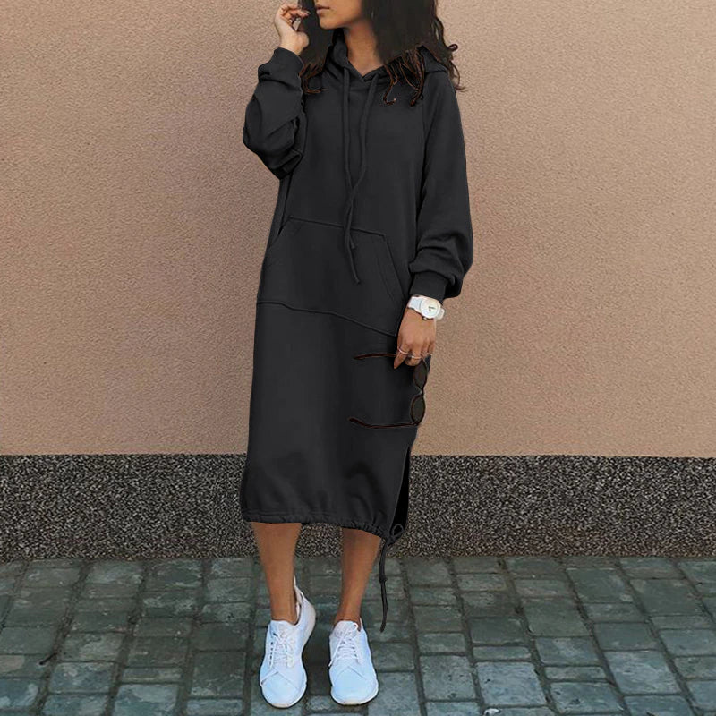 Women's Long Knit Hoodie for Autumn Comfort (2)