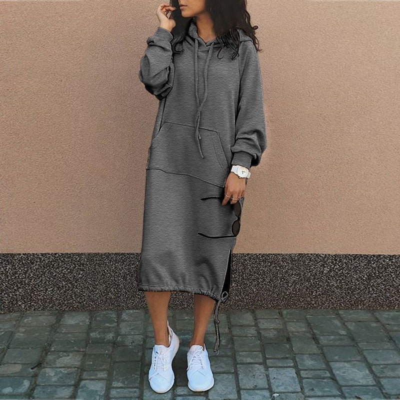 Women's Long Knit Hoodie for Autumn Comfort (6)