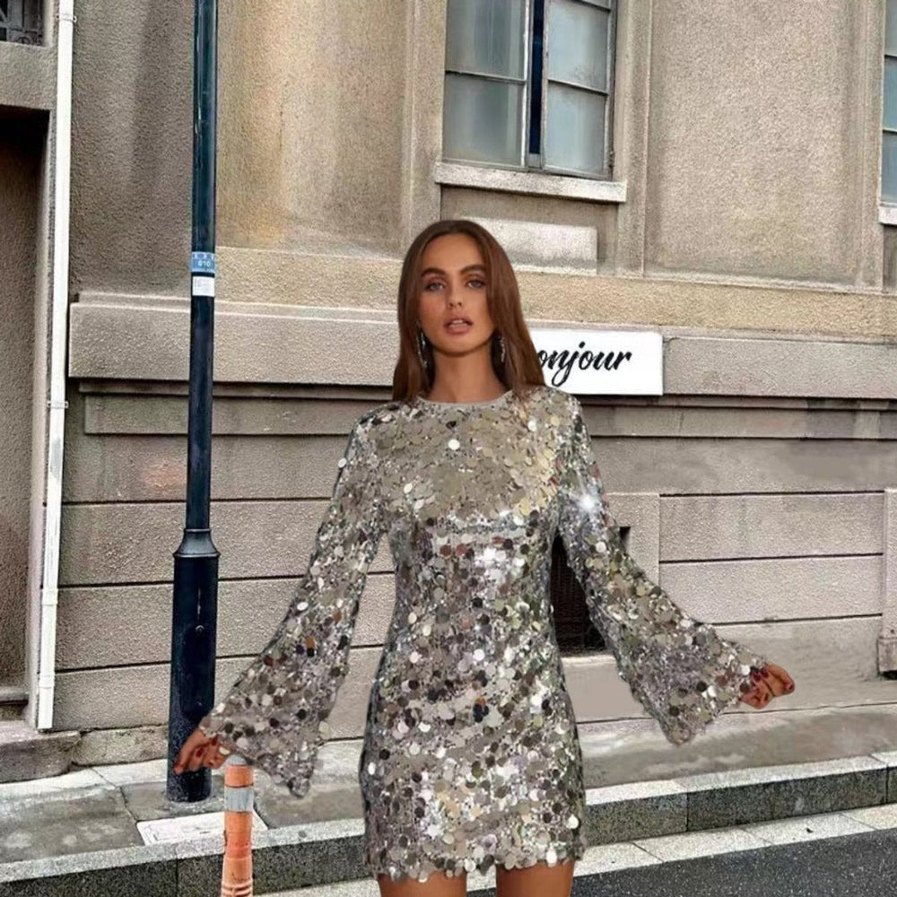 Women's Long Sleeve Sequin Dress for Cocktails (2)