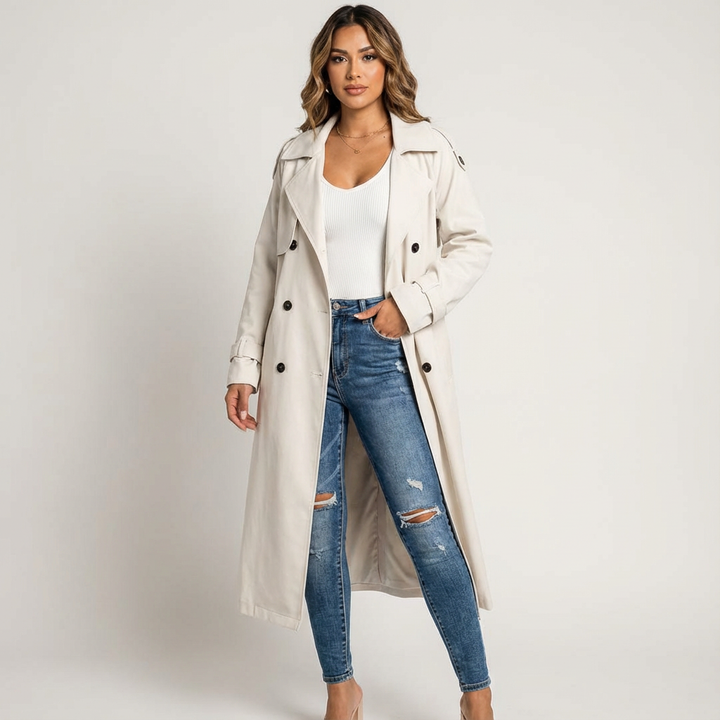 Women's Long Trench Coat for Autumn Elegance (7)