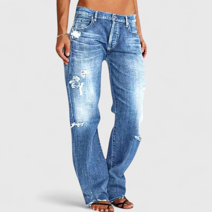 Women's Loose Vintage Jeans for Everyday in Blue