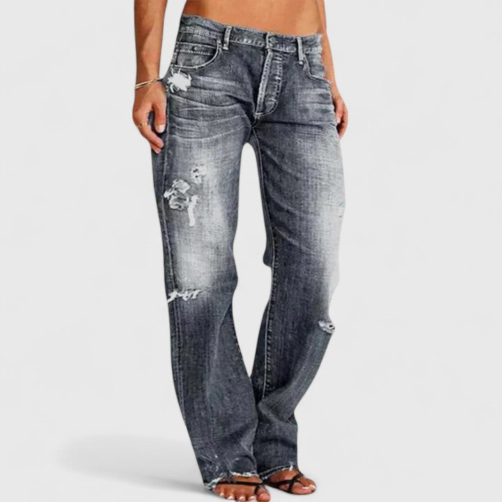 Women's Loose Vintage Jeans for Everyday in Grey