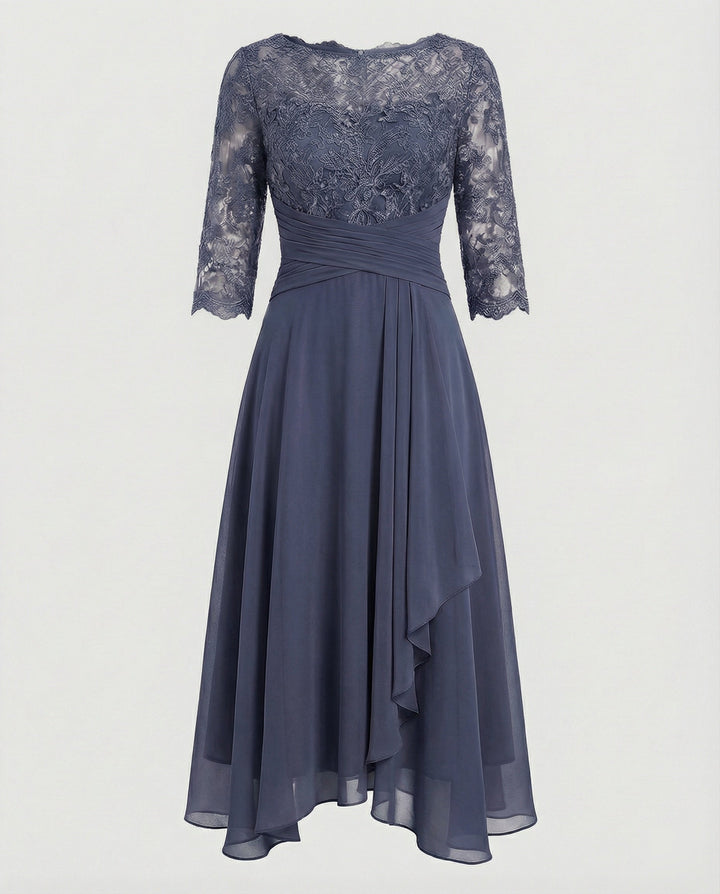 Women's Loose Viscose Fall Wedding Guest Dress in Grey
