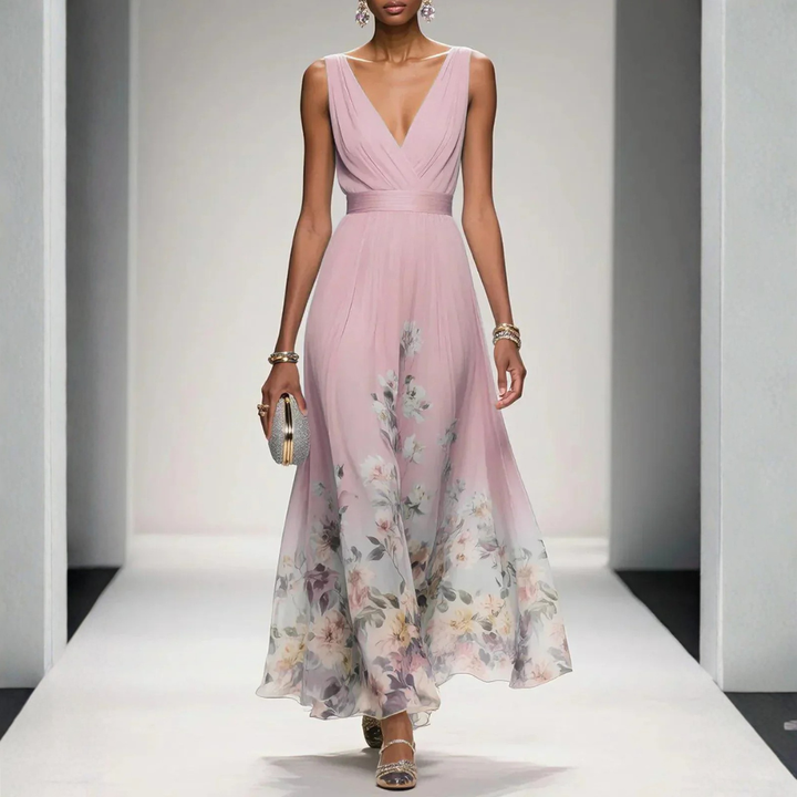 Women's Maxi Boho Dress for Wedding Guests in Pink 1