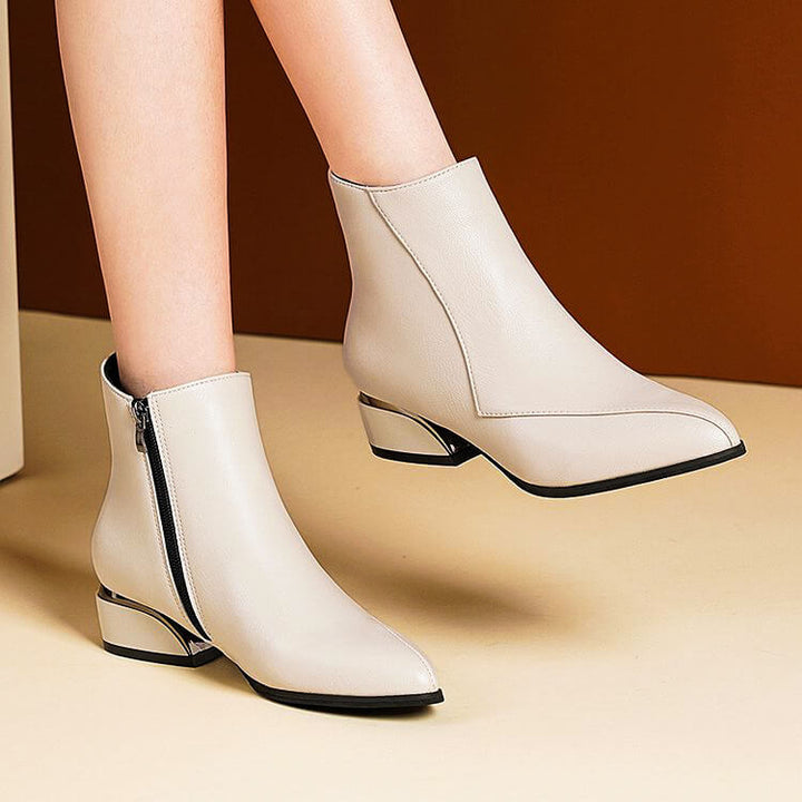 Women's Metallic Knee-High Boots with Zipper (3)