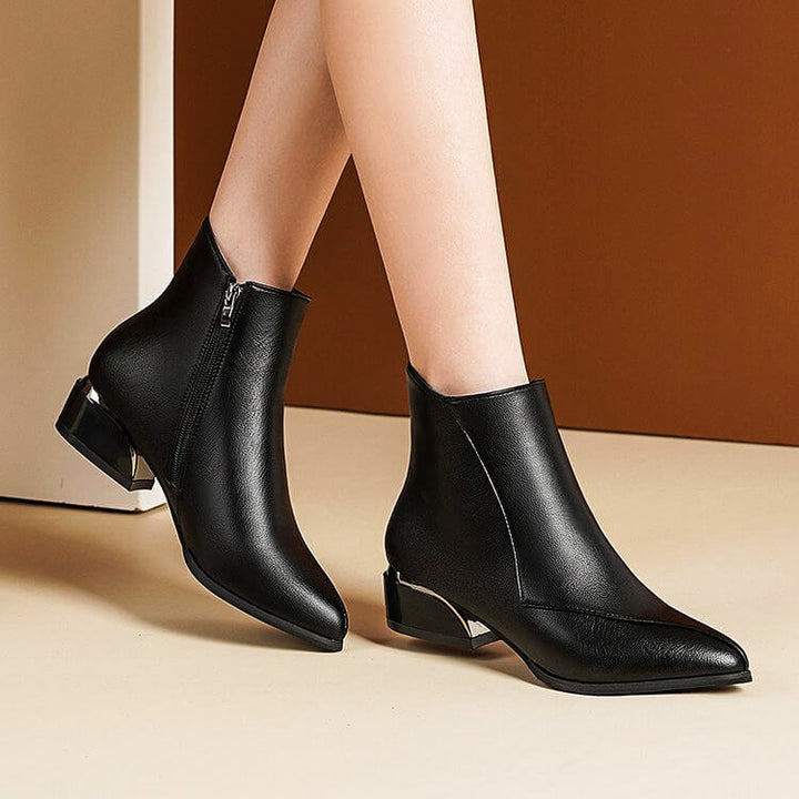 Women's Metallic Knee-High Boots with Zipper (5)