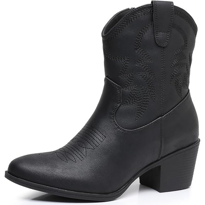 Women's Mid-Height Cowgirl Boots in Black