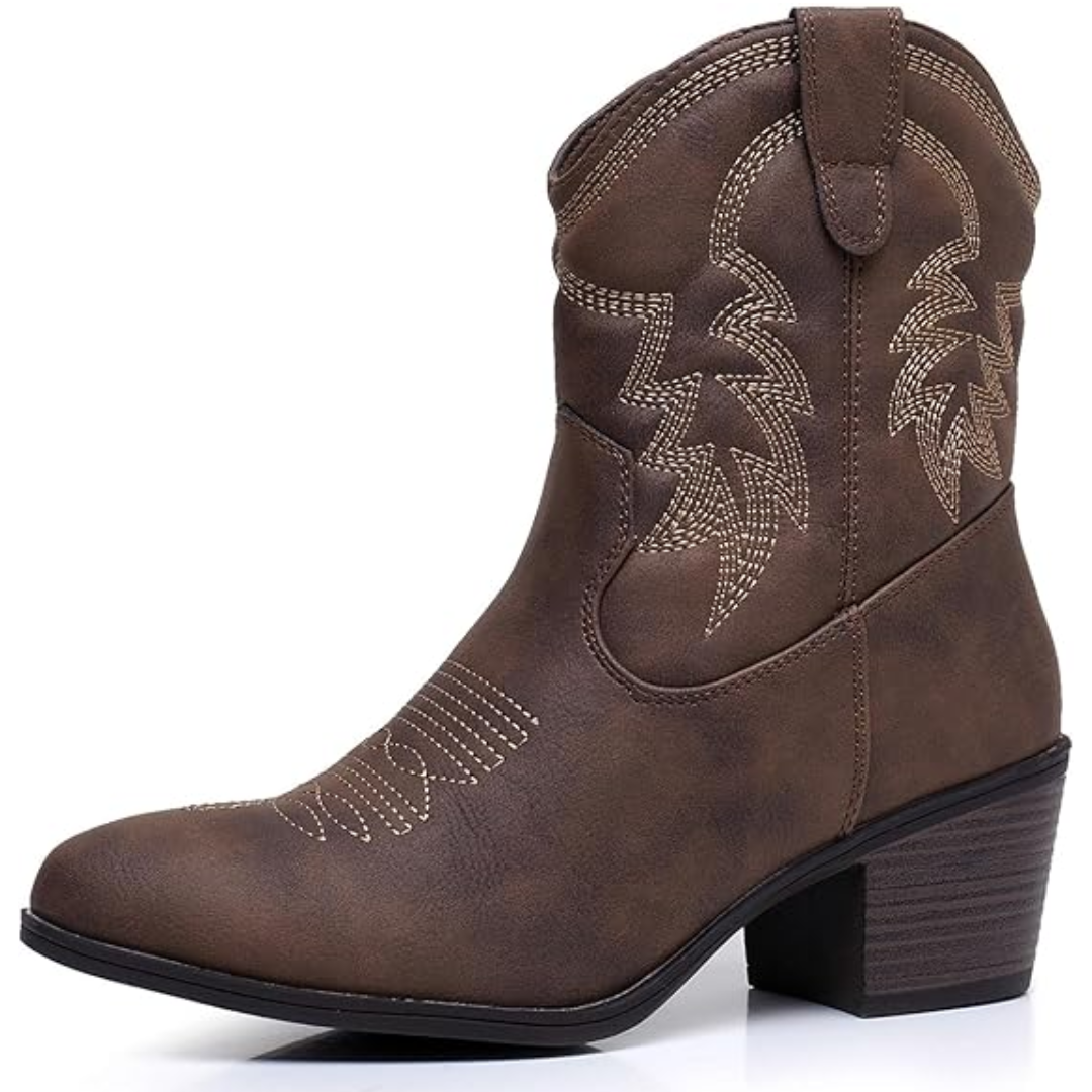 Women's Mid-Height Cowgirl Boots in Brown