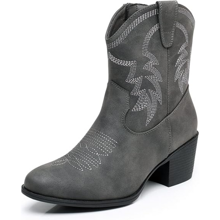 Women's Mid-Height Cowgirl Boots in Grey
