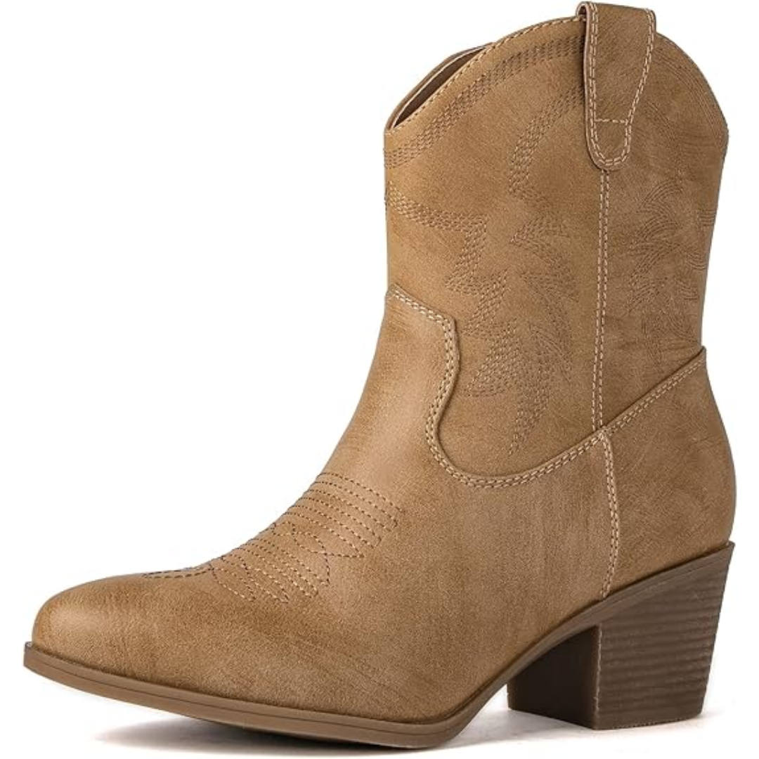 Women's Mid-Height Cowgirl Boots in Khaki