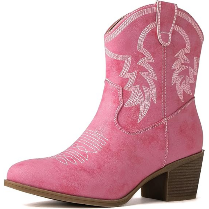 Women's Mid-Height Cowgirl Boots in Pink