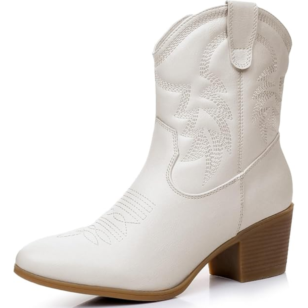 Women's Mid-Height Cowgirl Boots in White