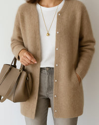 Isla | Women's Mid-Thigh Button-Front Jumper Cardigan with Pockets