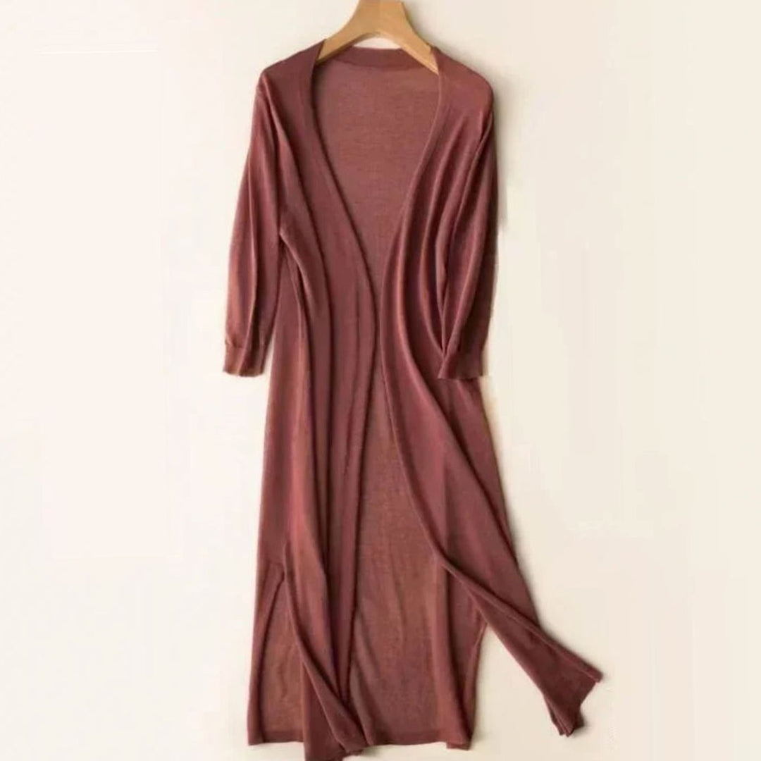 Women's Midi Knit Coatigan Jumper Dress in Pink