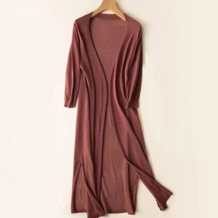 Women's Midi Knit Coatigan Jumper Dress in Pink