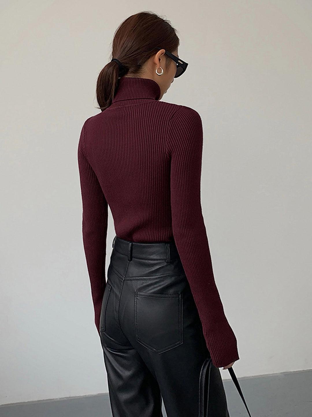 Women's Minimalist Jumper Dress Turtleneck (6)