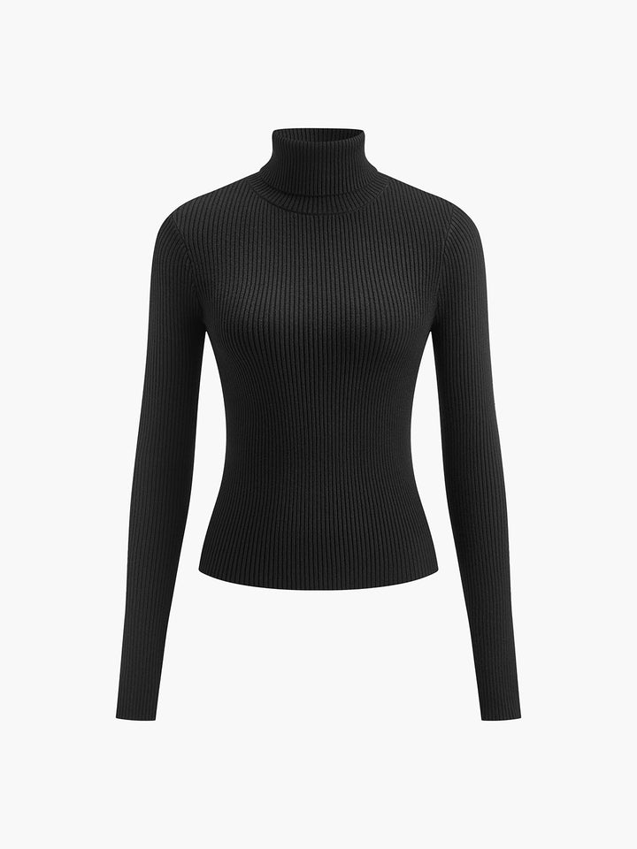Women's Minimalist Jumper Dress Turtleneck (9)