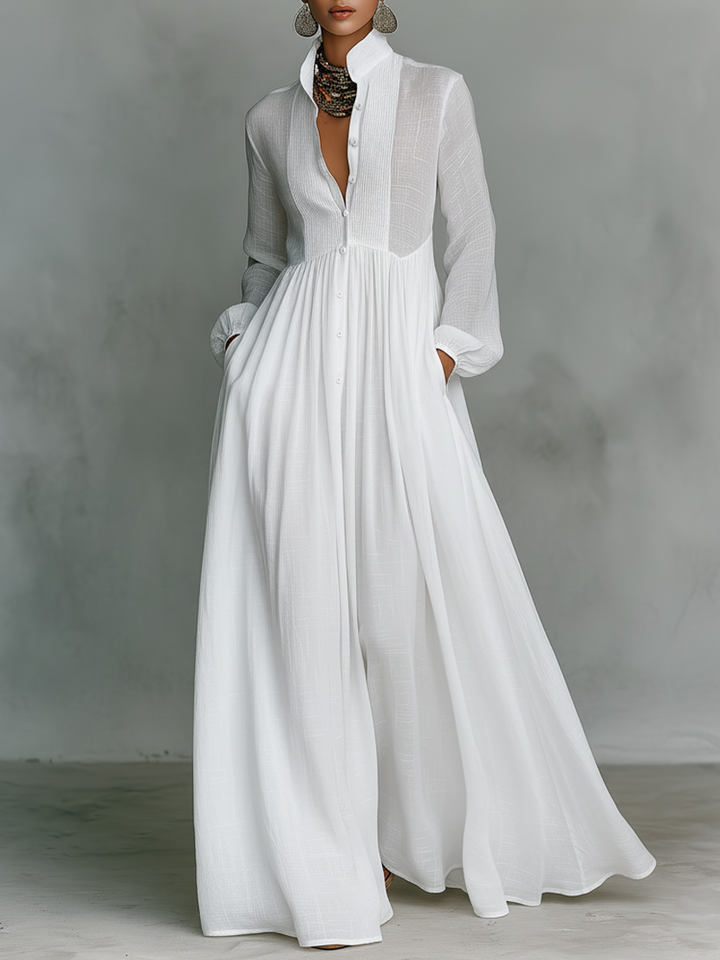 Women's Minimalist Summer Maxi Dress in White