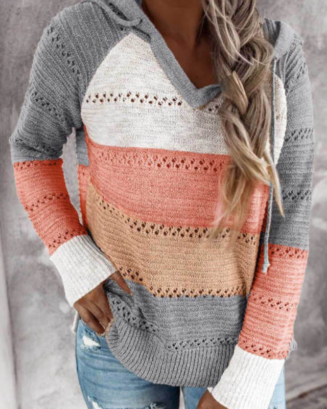 Women's Modern Casual Long Sleeve Hoodie in Orange
