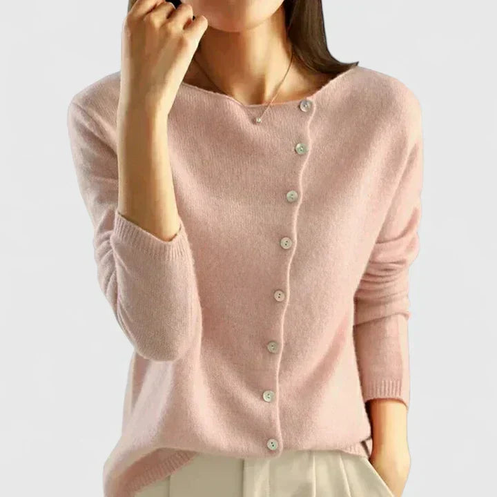 Women's Modern Knit Cardigan for Layering in Pink