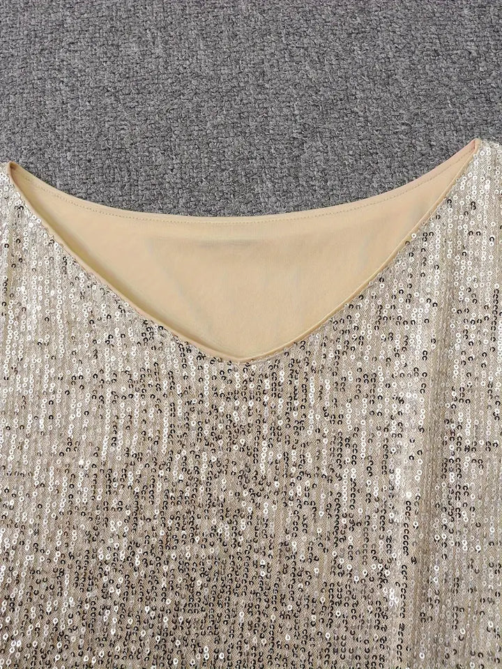 Women's Off-Shoulder Sequined Mini Christmas Party Dress (8)