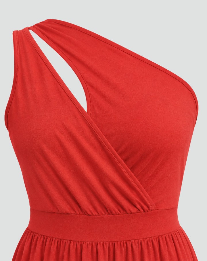 Women's One-Shoulder Maxi Cocktail Dress with Slit (9)