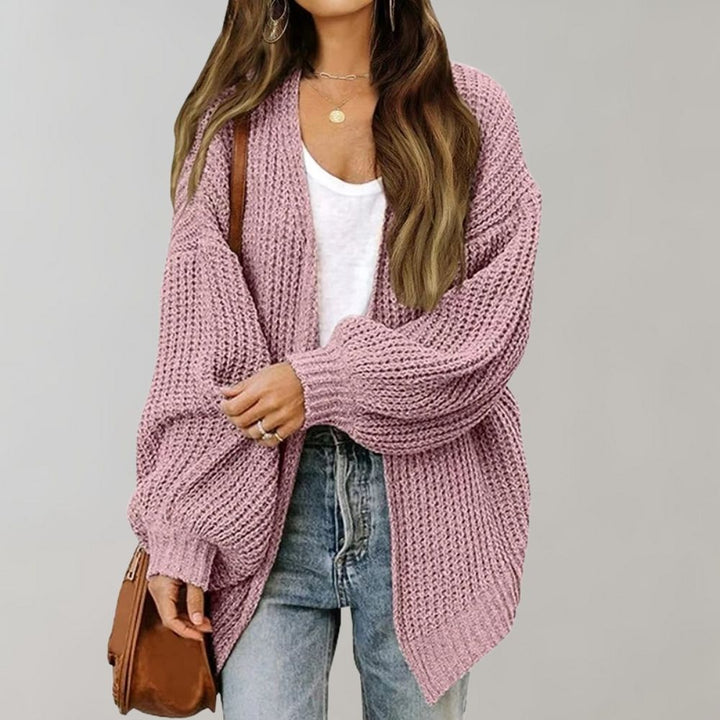 Women's Open Front Knit Cardigan for Everyday in Pink