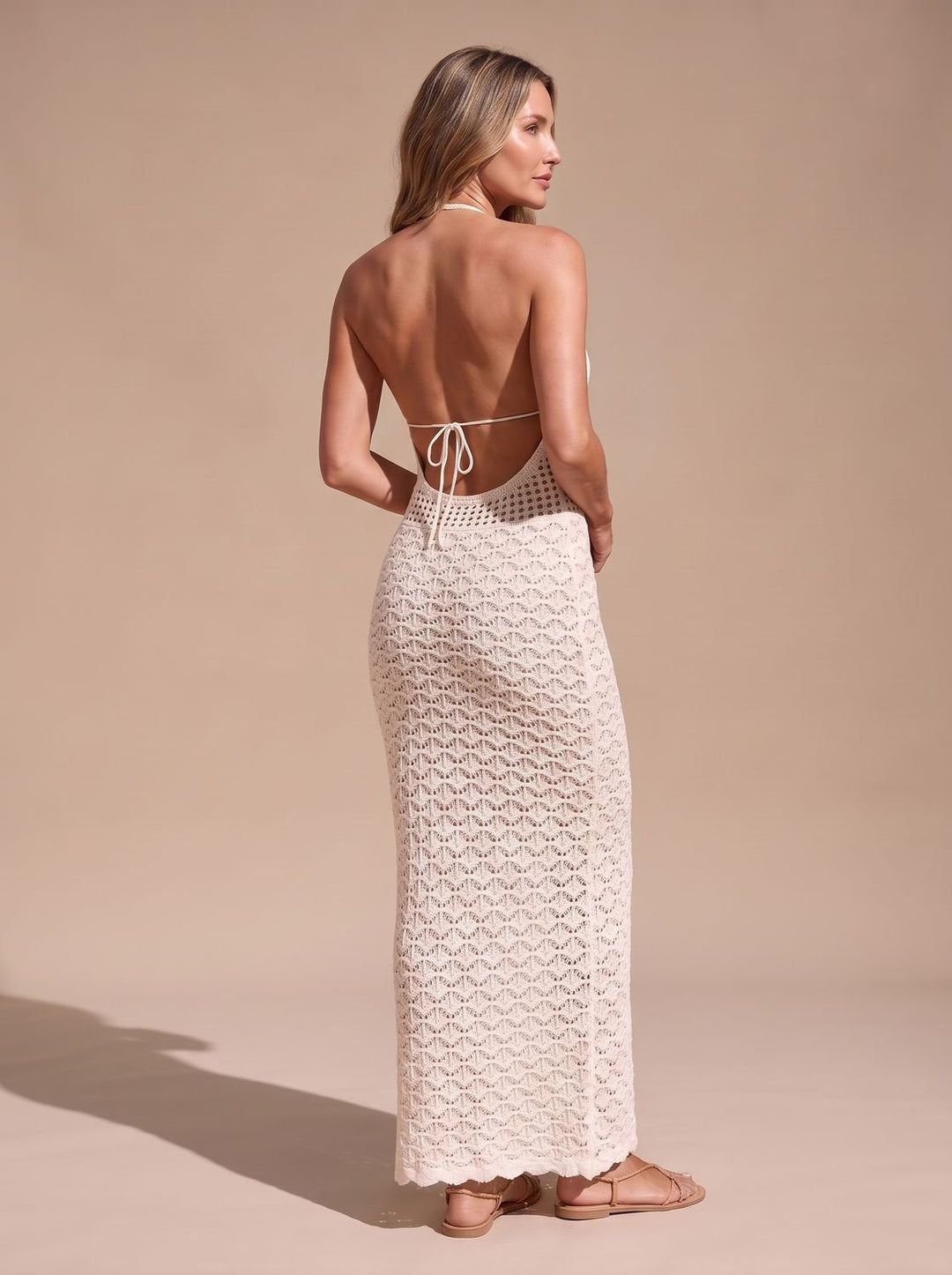 Women's Open-Knit Maxi Jumper Dress (3)