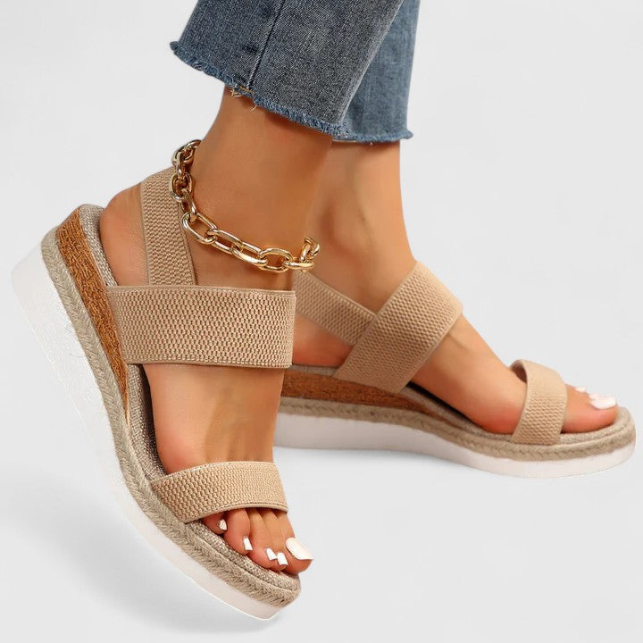 Women's Orthopedic Platform Sandal for Summer in Brown