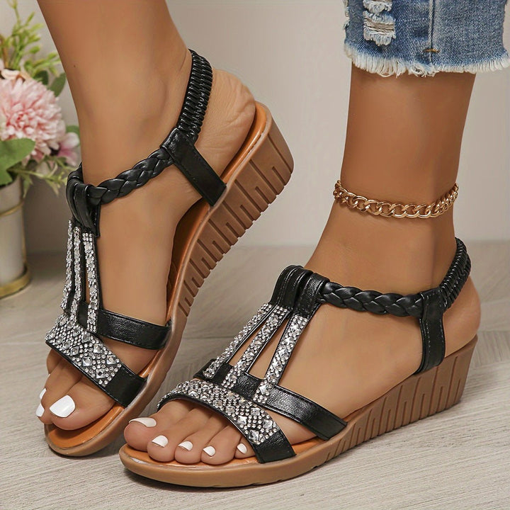 Women's Orthopedic Wedge Sandals in Black